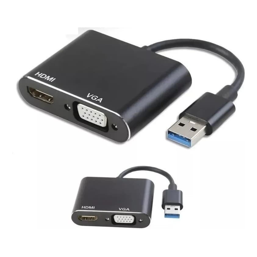 Cabo Adaptador Usb 3.0 Para Hdmi Vga Video Audio 1080p