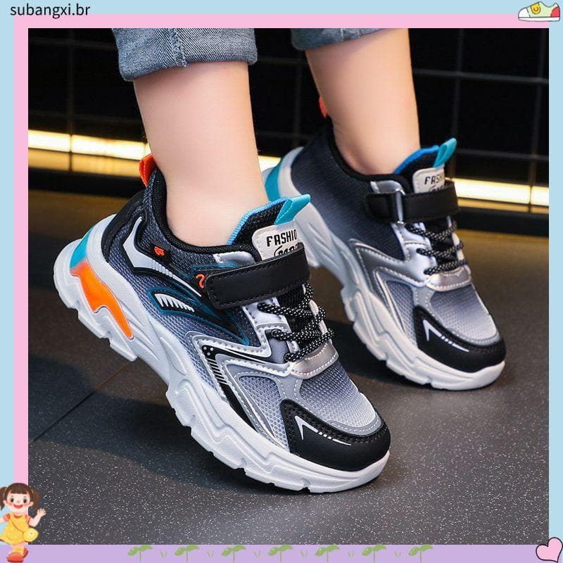 Meninos sapatos 20 25 verão novo estilo crianças malha respirável sapatos esportivos médio grande crianças tênis de corr