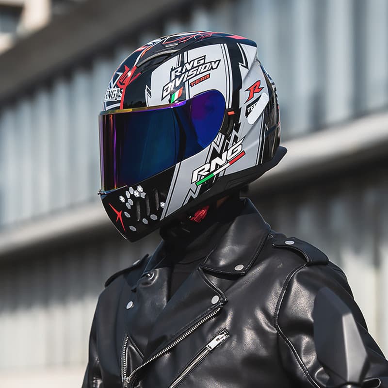 Capacete Integral Para Motocicleta , Viseira Dupla , Todas As Estações , De Segurança Com Slot Fone De Ouvido