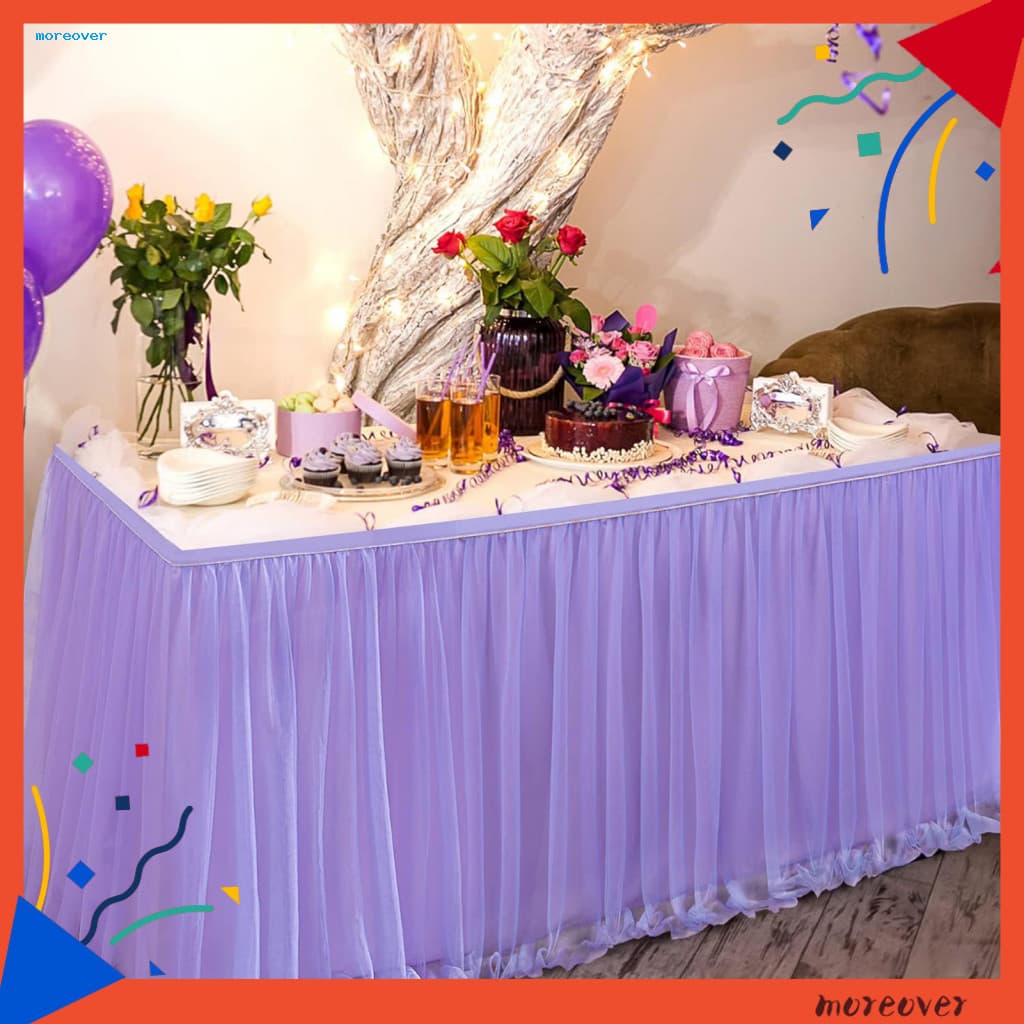 Mais Saia De Mesa Decorativa Para Eventos De Poliéster De Alta Qualidade Tule Mesas Retangulares 4/6/9 Pés-Tutu Reutiliz