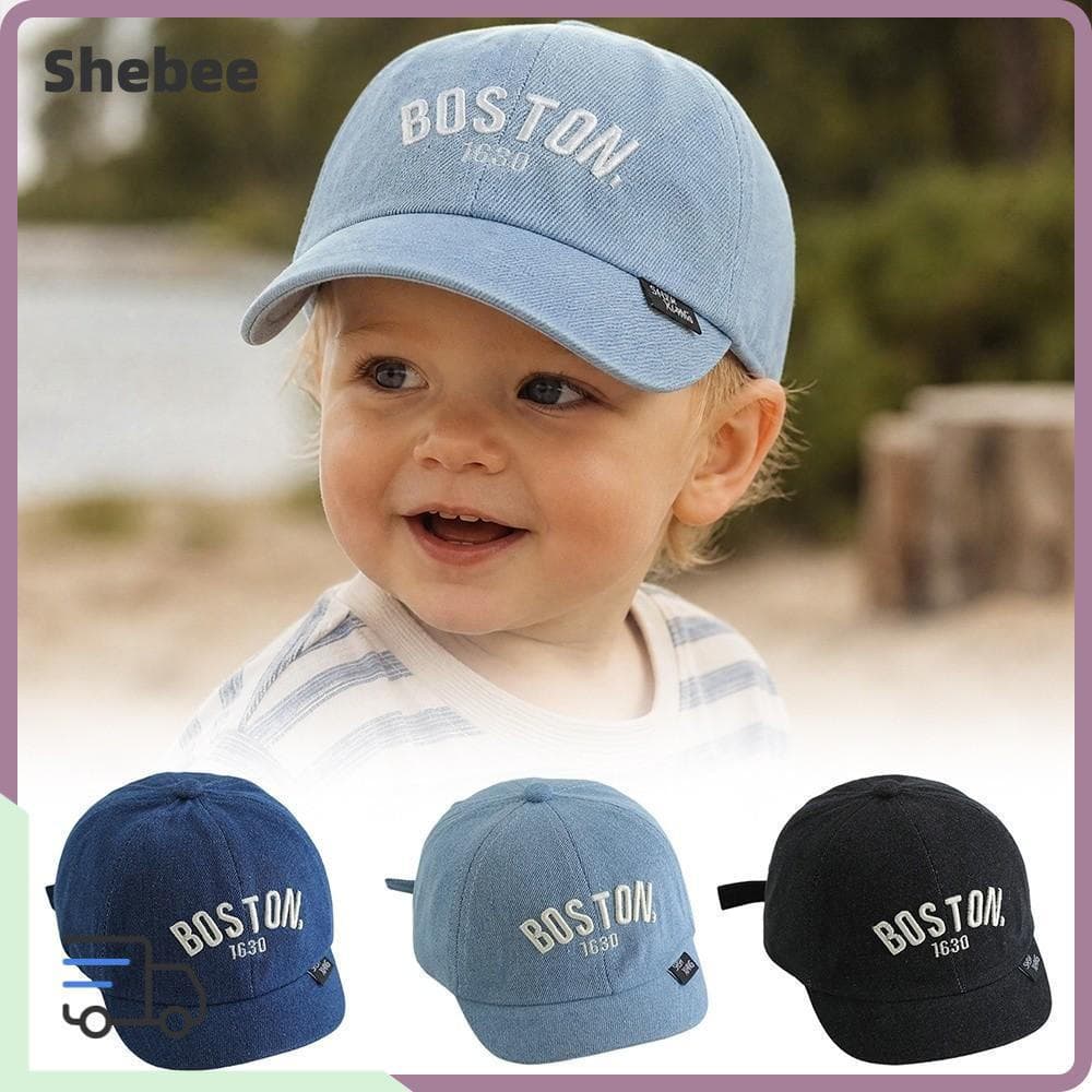 Boné de Beisebol Infantil LUCKY-SHEBEE, Algodão Denim com Proteção Solar, Boné Infantil Tipo Duckbill, Respirável e Prot