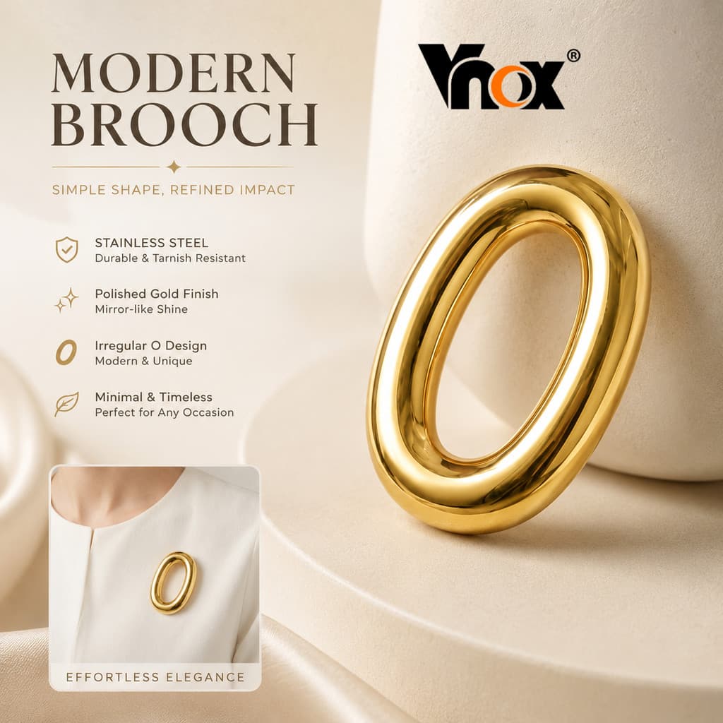 Pino De Aço Inoxidável Vnox Broche Sem Desbotamento Para Mulheres Cachecol E Terno De Lapela Acessório Presente