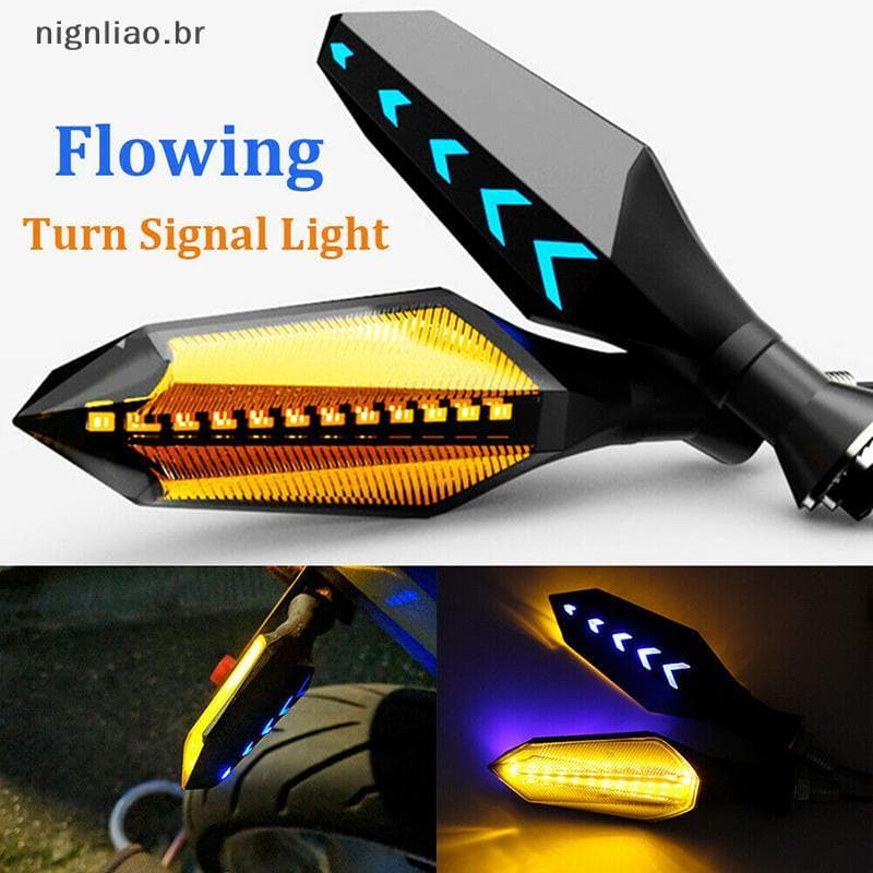 nignliao 8mm Motocicleta LED Lâmpada De Sinalização De Mudança De Direção Luzes Indicadoras De Flash De Fluxo Sequencial