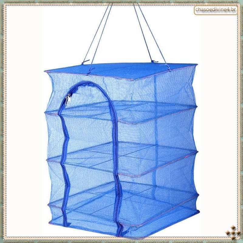 [Ykr] 1 Unidade De Rack De Secagem Dobrável De 4 Camadas Para Pratos De Peixes Vegetais , Rede Suspensa De Malha , Manei