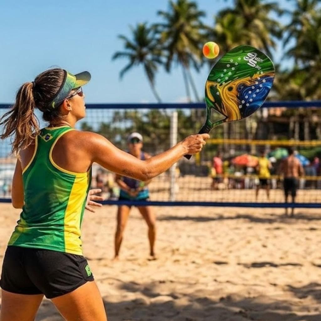Raquete de Beach Tennis Sand Spin Brazilian Full Carbon