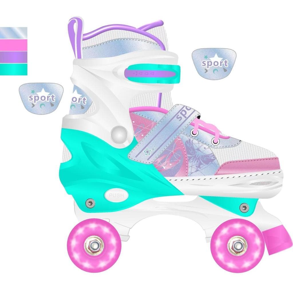 Patins Vexlin-br para meninas meninos crianças 4 tamanhos ajustáveis ​​com luz
