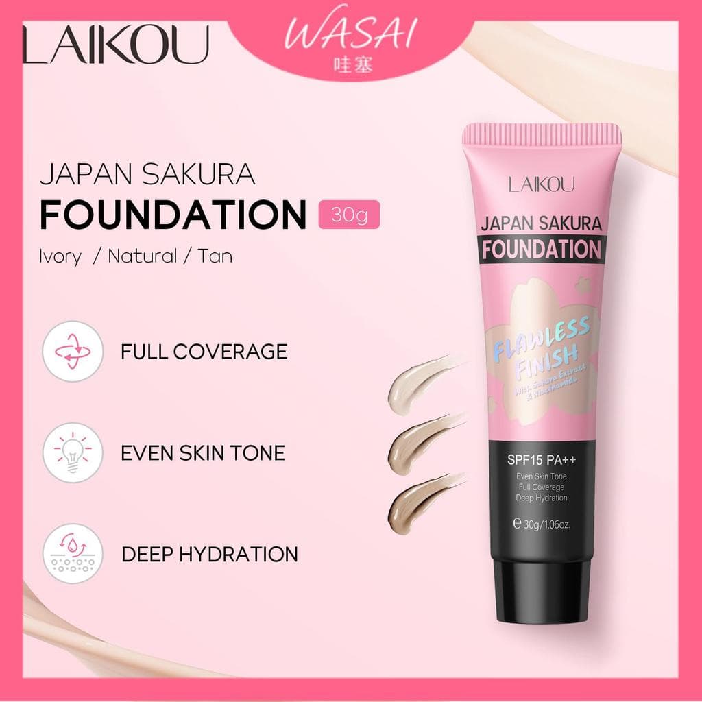 [Venda quente] Base líquida Lyco Cherry Blossom 30g (tubo) 3 cores opcionais cosméticos de base líquida
