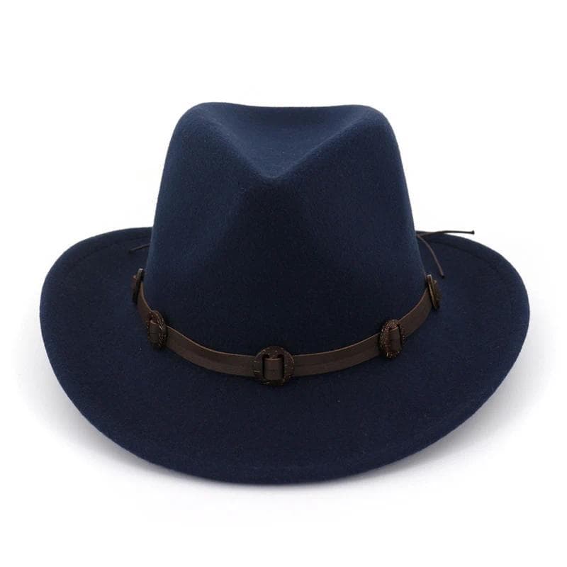 Chapéus Fedora Western Cowboy Cowgirl Com Faixa De Couro Masculino Aba Larga Chapéu De Sol De Feltro Jazz Panamá