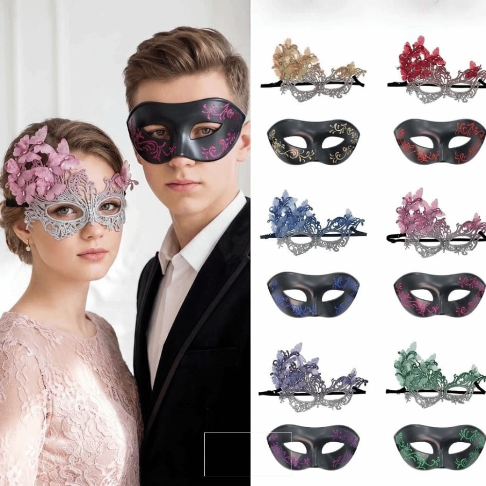 Máscara De Renda Meia Face , Borboleta Estilo Sedutor Multicolorido Máscaras De Strass De Baile Extravagante Cosplay