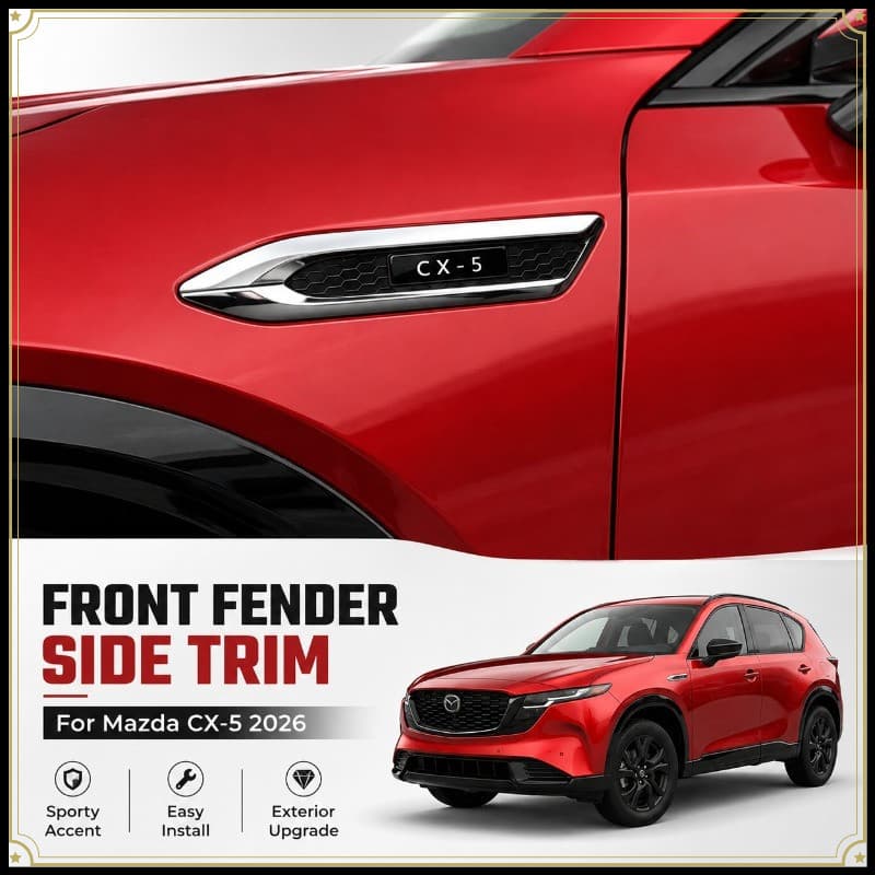 Para 2026 Mazda CX-5 Frente Fender Ventilação Lateral Guarnição Capa Cromo Exterior Estilo Acessório