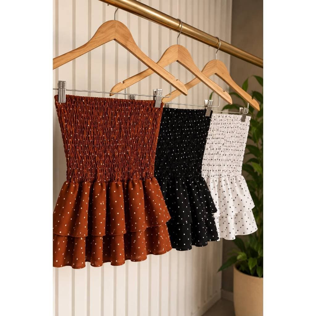 Bata POA Retro Batinha poa peplum cropped Moda calor estica leve confortavel