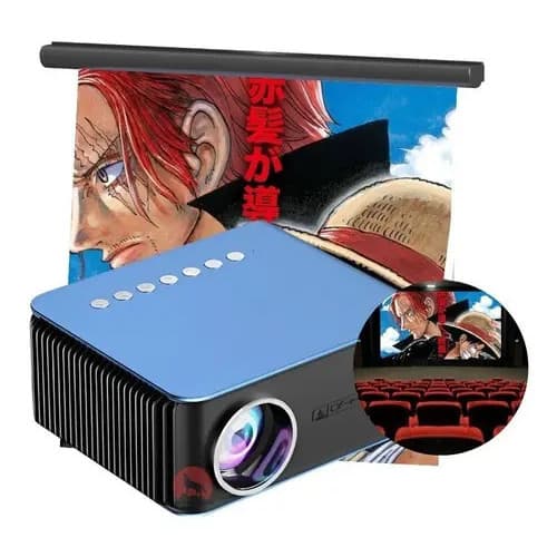 Mini Projetor T4 Led Portátil 4k Hdmi Av Ultra Hd 3600lm Cor Azul Marinho