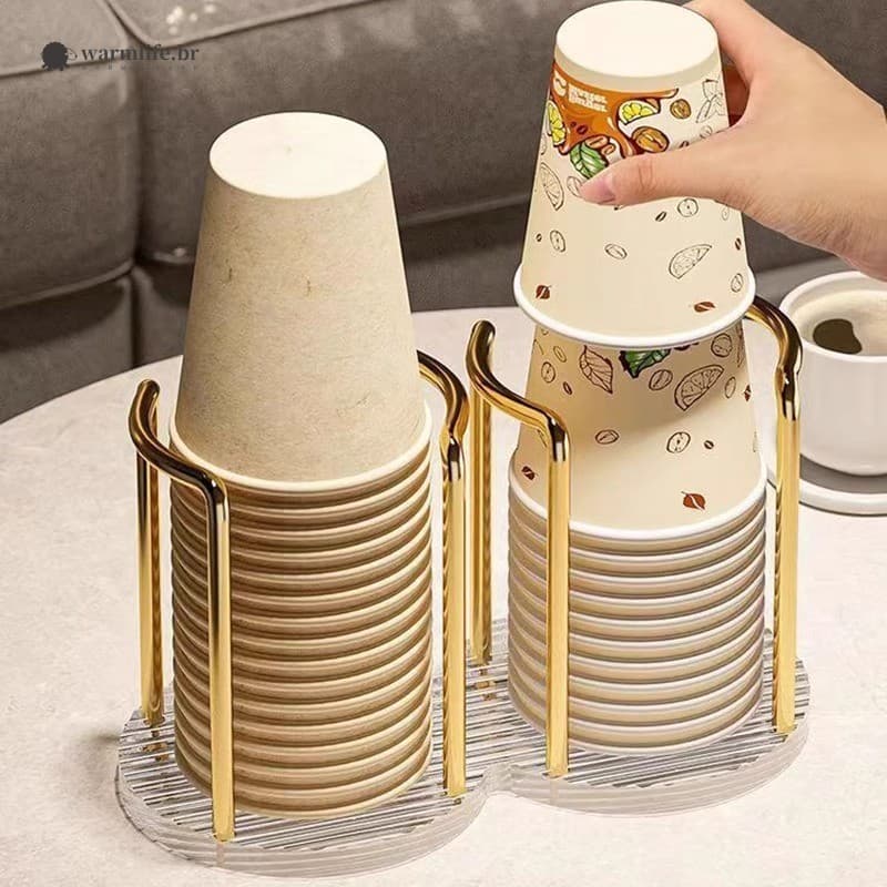 Suporte De Copo Descartável Acrílico-Armazenamento De Mesa Leve E Luxuoso Para Uso Comercial De Chá Café
