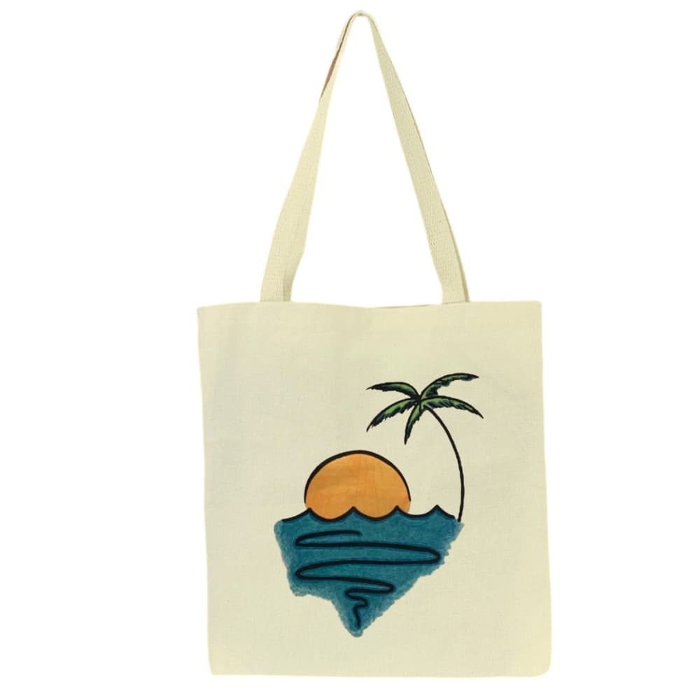 Bolsa Ecobag 100% Algodão Estampa PÔR DO SOL Ecologica Reutilizável Estilosa Bolsa Praia