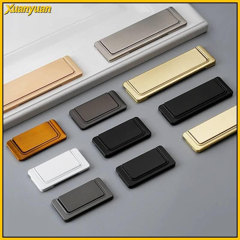XYuan Minimalista Escondido Liga De Alumínio Lidar Com Gaveta Plana Armário Puxar Elegante Guarda-Roupa Ferragem Para Sa