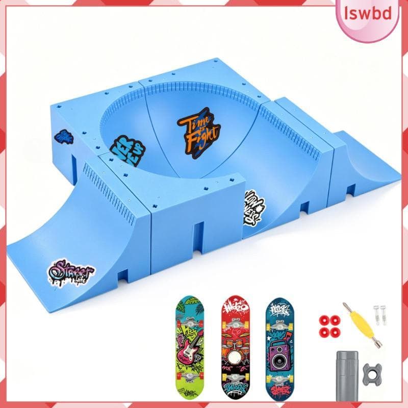 [Lswbd] Parque De Dedo Com Skates Mini Conjunto De Skate Rampa Completa Para Iniciantes