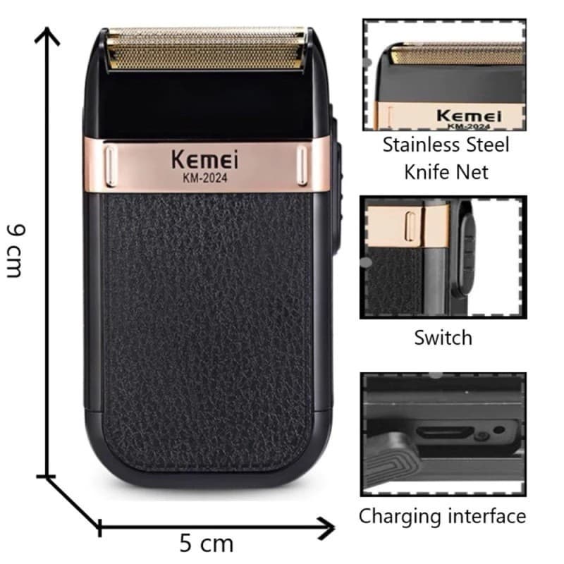 Máquina Kemei Classic Shaver elétrico  Km 2024 - Bivolt, Somente para Acabamento! Sem fio e recarregável