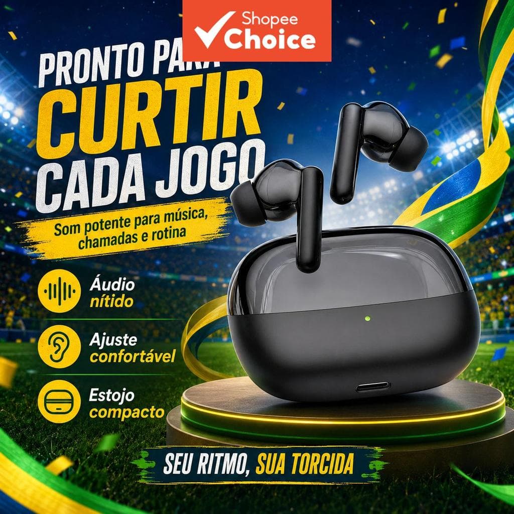 Fones de Ouvido Bluetooth 5.3, Fones TWS Intra-Auriculares, À Prova d'Água, Com Microfone, Estojo de Carregamento