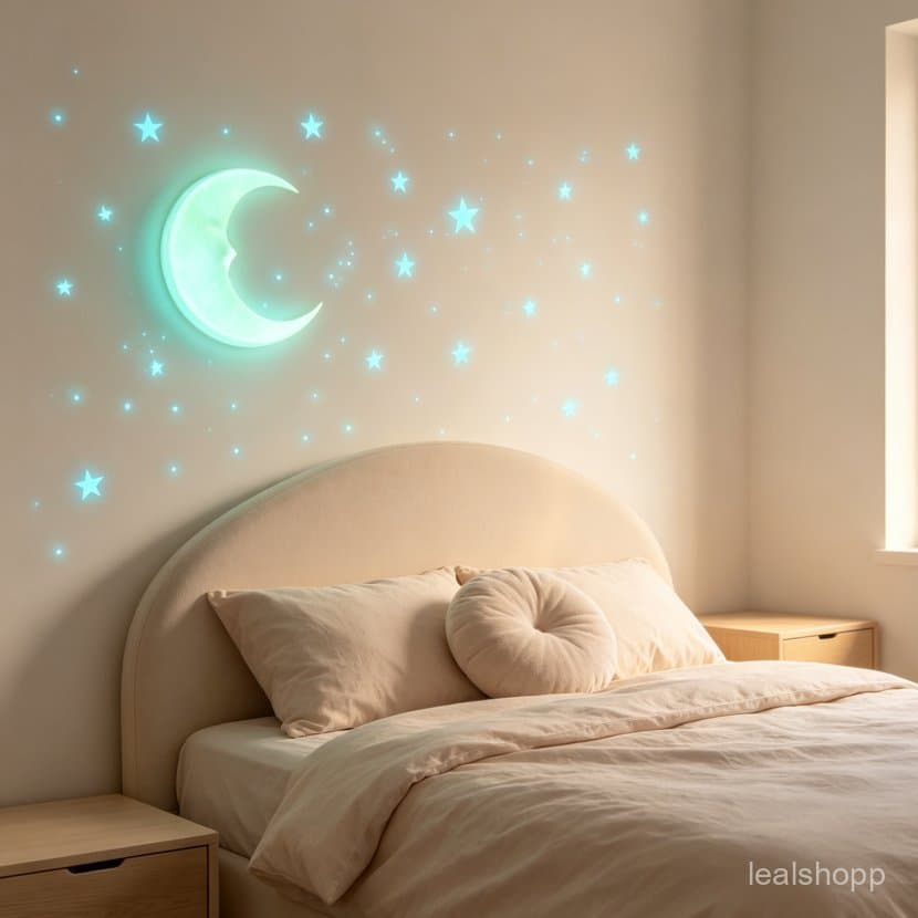 7/14/21 Pcs Adesivo De Lua Brilhante Grande Brilho Noturno Duradouro Atmosfera Fácil De Aplicar Fixo