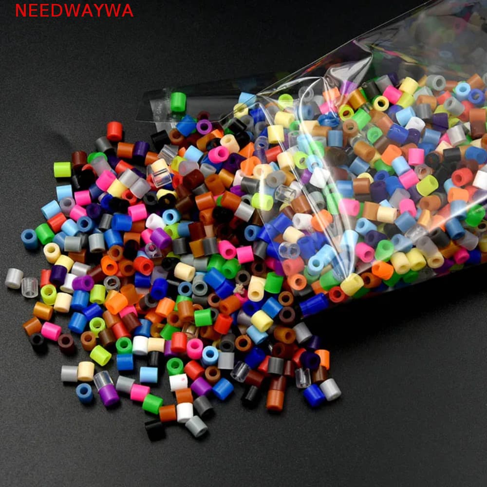 NEEDWAYWA 1000 contas de quebra-cabeça de Pixel, quebra-cabeça de cor arco-íris Perler contas de fusível, 5mm 2.6mm