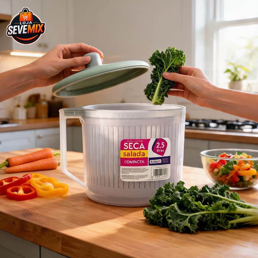 Seca Salada Centrífuga Secador Folhas Verduras Manual Mix Home