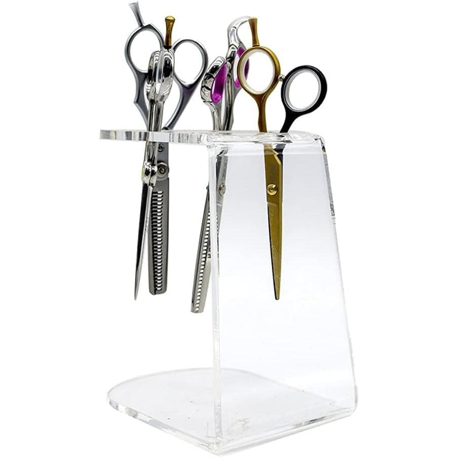 esowemsn Suporte para Tesouras de Acrílico Transparente com 6 Furos, Organizador de Mesa para Salão de Beleza, Acessório