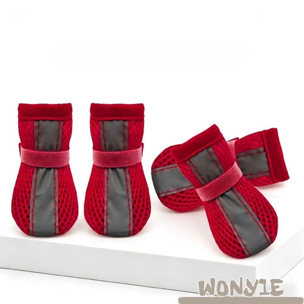WONY1E 4 Pçs/SET Sapatos Para Cães , Botas Respiráveis Resistentes Ao Desgaste Animais De Estimação , Protetor Antiderra