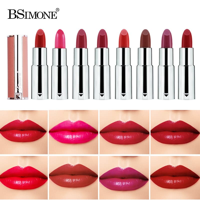 Exclusivo para o batom matte aveludado BSIMONE, matte e hidratante, não transfere facilmente, maquiagem na cor de chá co