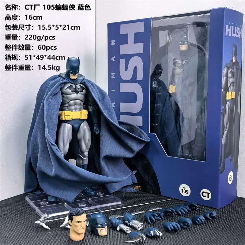Mafex105 Silent Batman Black CT Factory Doméstico DC Reimpressão Modelo Móvel Azul