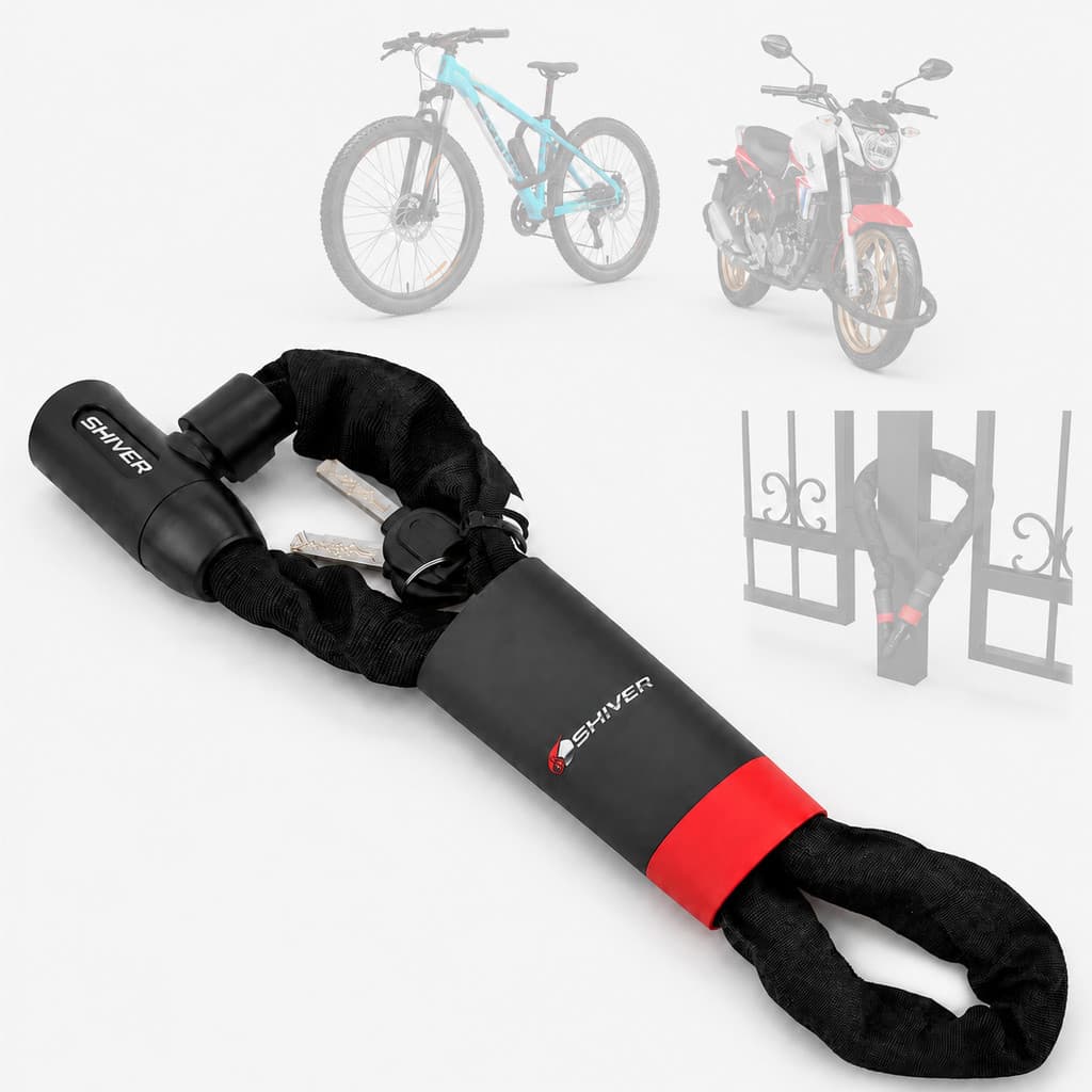 Cadeado Anti Furto REFORCADO CORRENTE 90CM Bicicleta Moto SHIVER