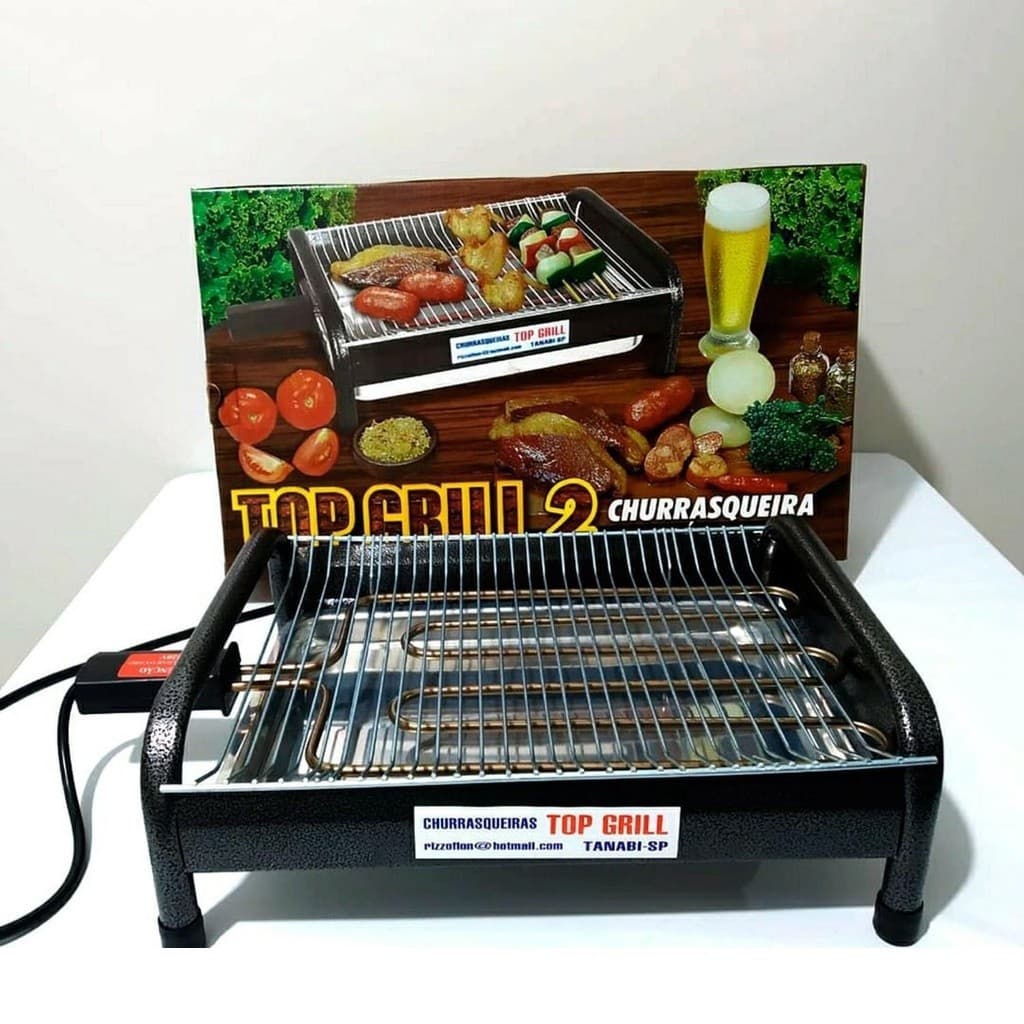 Churrasqueira Elétrica Top Rizzogrill 2 - 127V E 220V Portátil Versátil Não faz Fumaça Facil de Limpar
