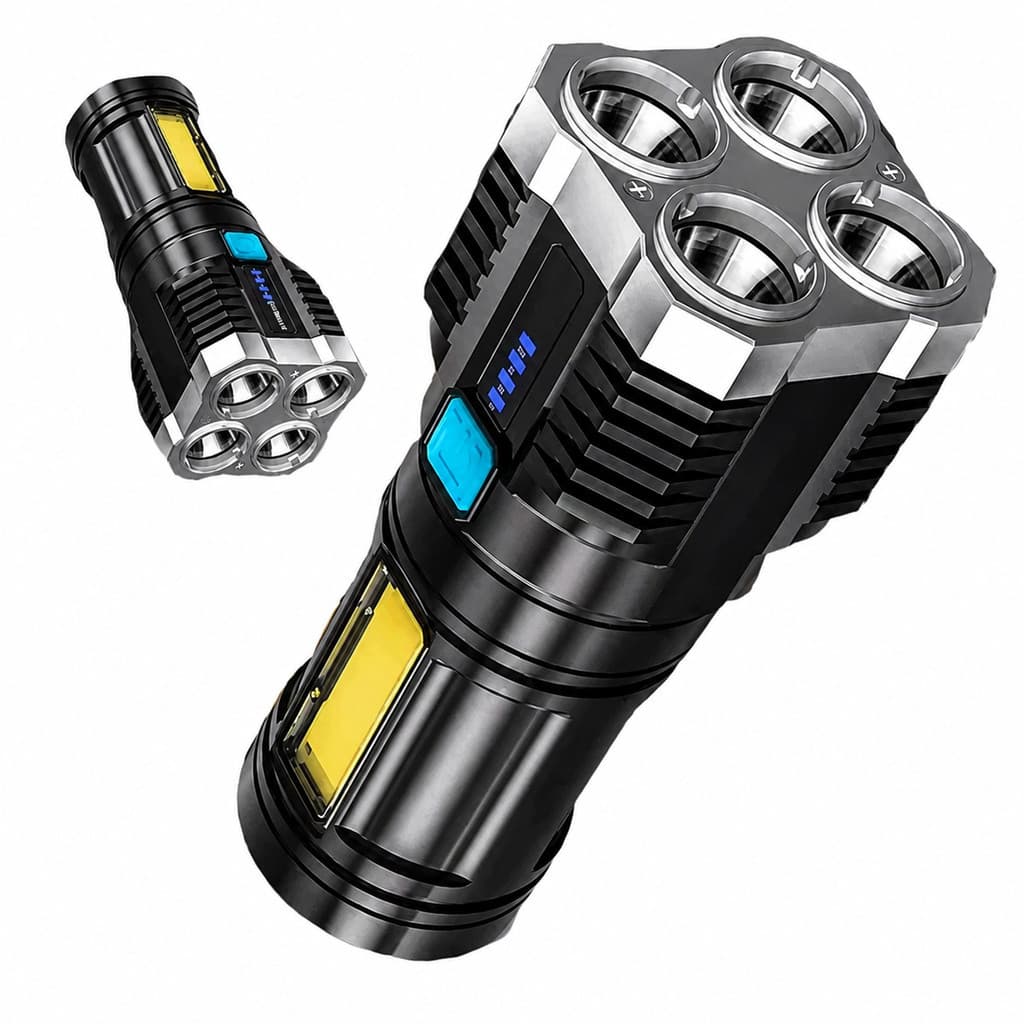 Lanterna Usb Recarregável Alta Potência Alcance 4led +cob