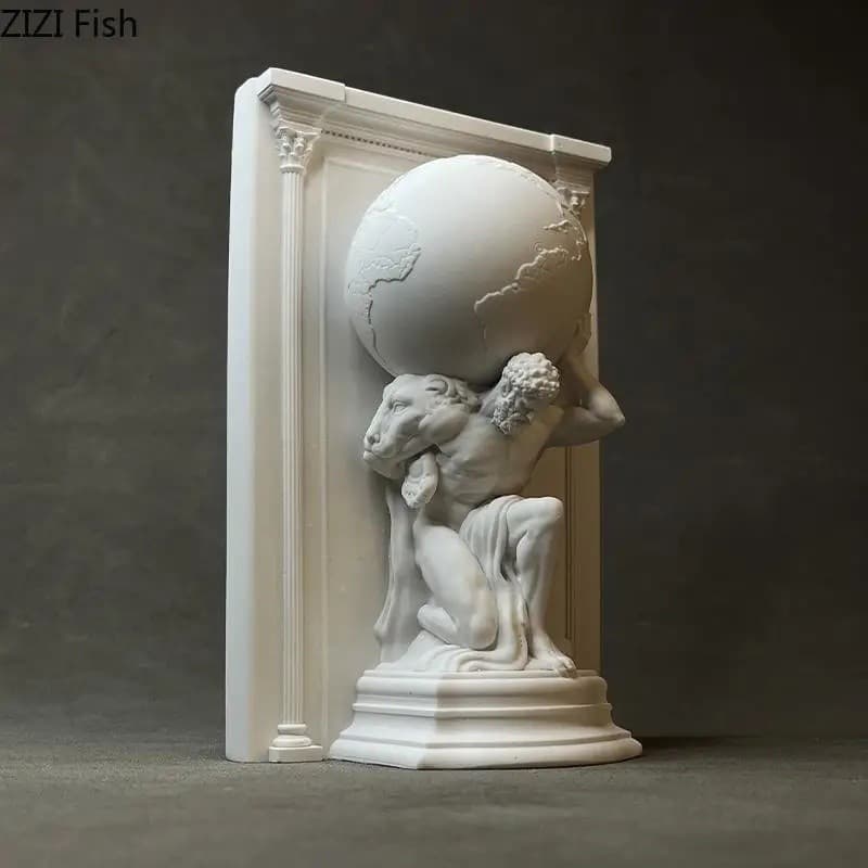 Hercules Figuras Míticas Estátua De Gesso Decoração De Mesa Ornamentos Arte Criativa Personagens Escultura Sala Estética