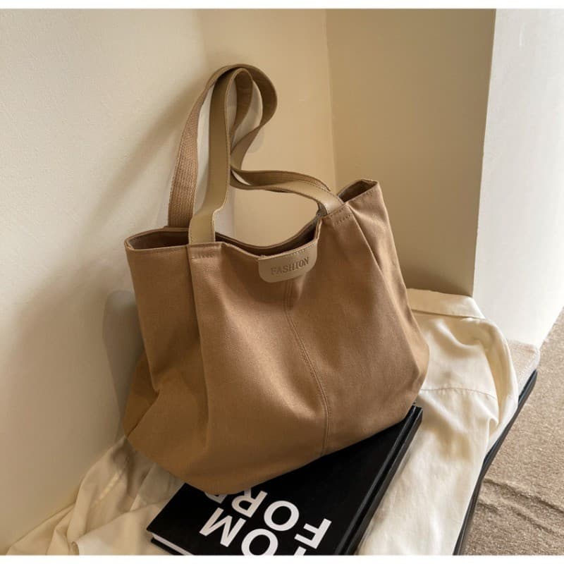 Saco De Lona De Grande Capacidade , Ombro Elegante E casual , Bolsa De Mão De Viagem Para Estudantes