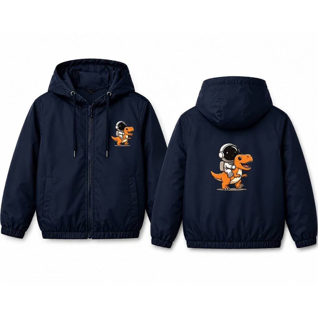 Corta Vento Infantil Blusa Jaqueta Capuz Leve Resistente dinossauro astronauta Criança Menino Menina