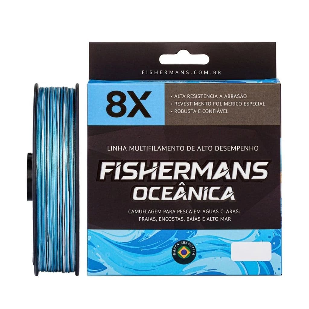 Linha Multifilamento Fishermans Oceânica 8X 0,55mm 120lb 300m Original Para Pesca Pesada