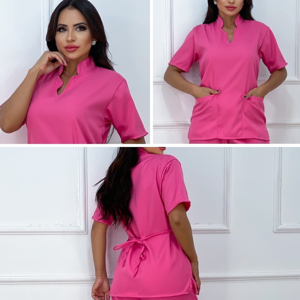Pijama (Blusa) Cirúrgico Feminino Jogger Scrub Hospitalar em Oxford – Confortável e Resistente