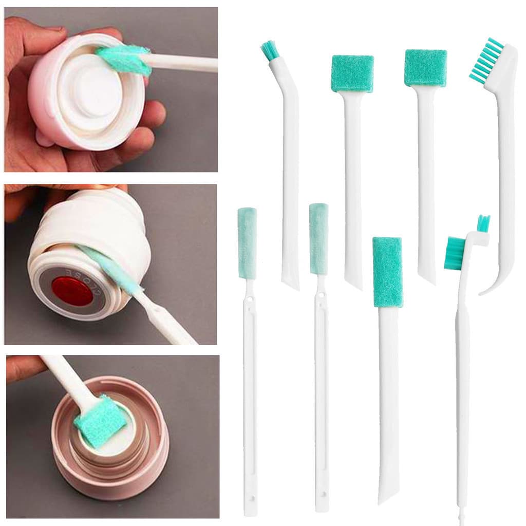 8 Pçs Pequenas Escovas De Limpeza De Fendas Para Pequena Janela Porta Trilha Groove Gap Esfrega Escova Conjunto
