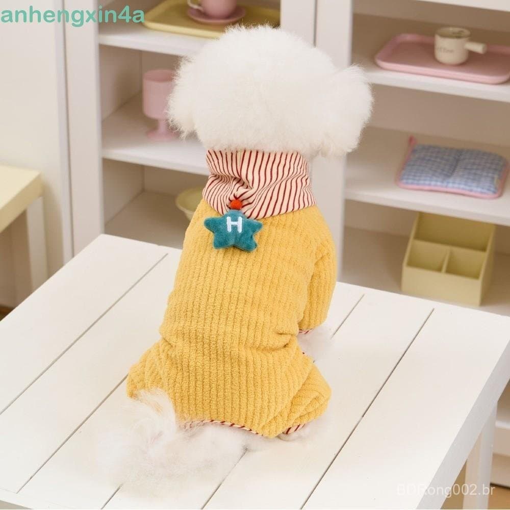 Macacão Listrado Para Cachorro ANHENGXIN , Roupas De Quatro Pernas Com Design De Estrela Quente Animais De Estimação , A