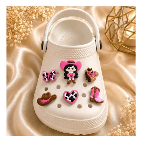 Kit 6 Pins Bottons Enfeites Charms Acessórios Decorativos  Babuche Sapato Boiadeira Country Chapeu