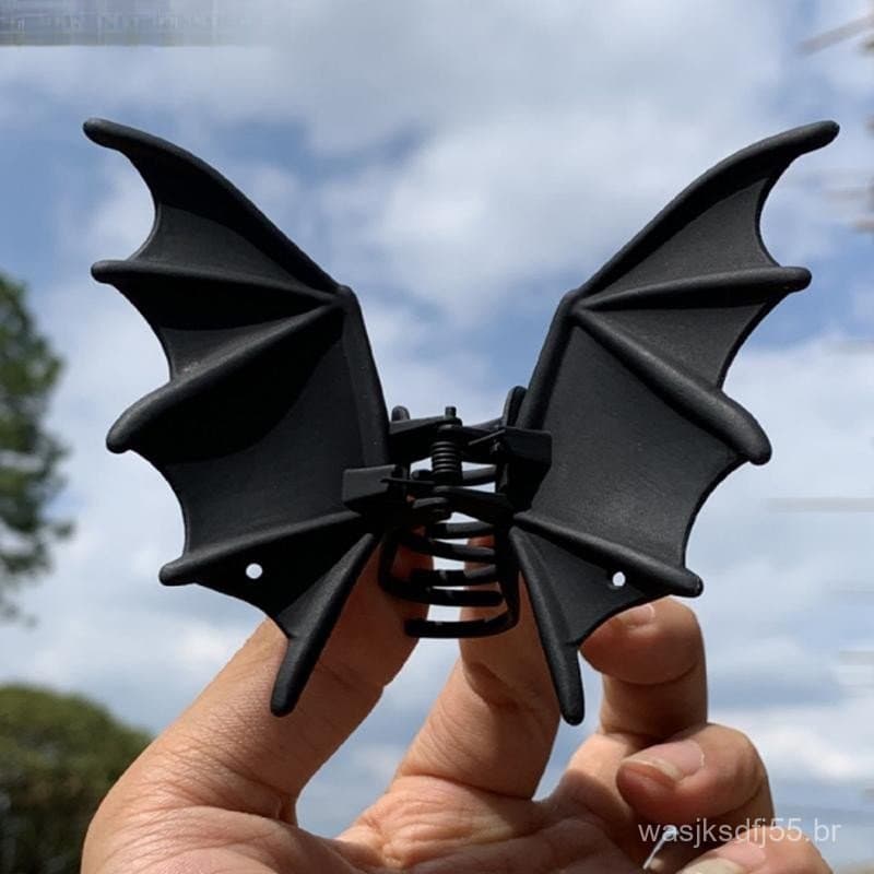 [Shnzd] 1 Peça De Acessórios Para Cabelo De Halloween , Grampos De Morcego De Metal , Cor Preta , Clipe De Moda Fofo Mul