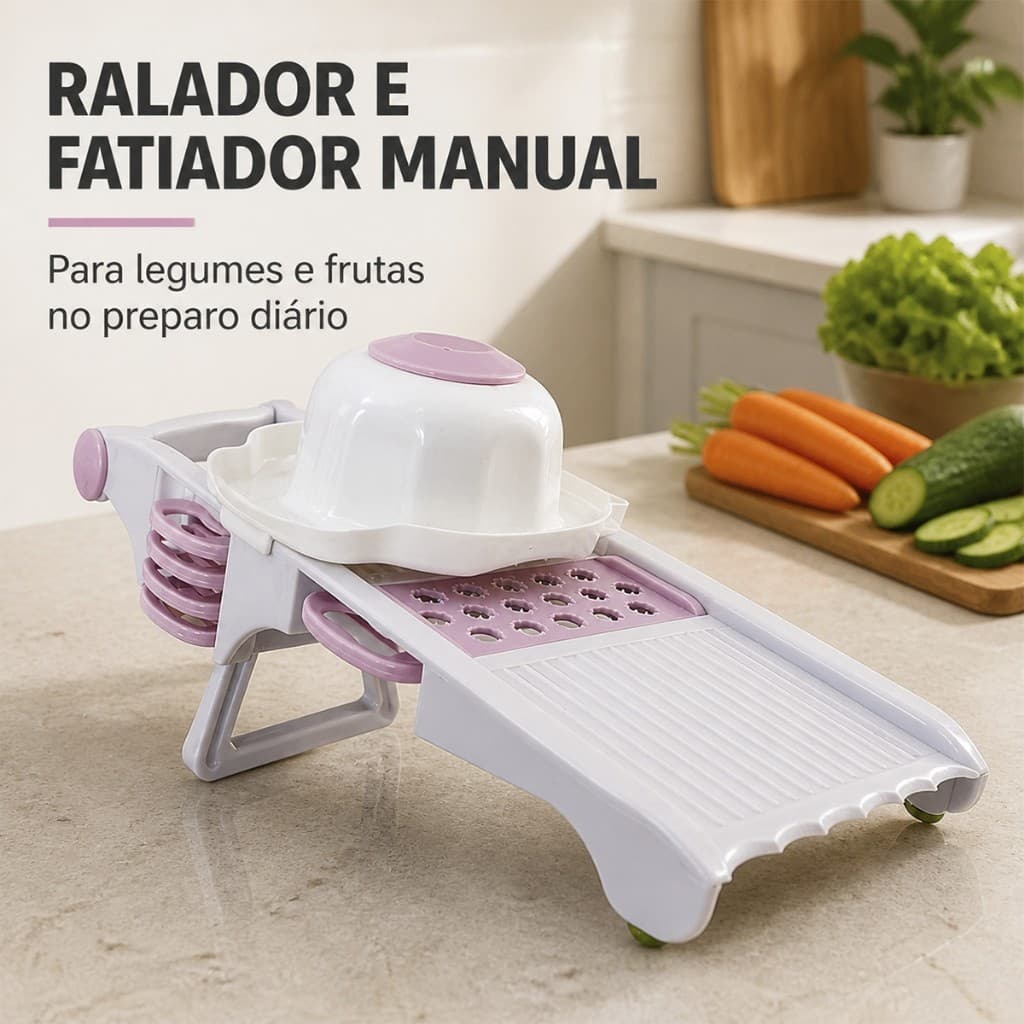 Fatiador Multifuncional Manual Ralador Cortador de Legumes para Frutas Verduras e Vegetais Alimentos