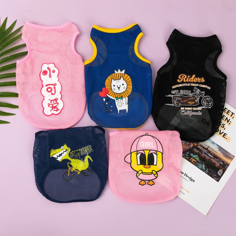 Roupas para cães Colete de malha fina para cães Gato Teddy Bichon Fantasia para animais de estimação