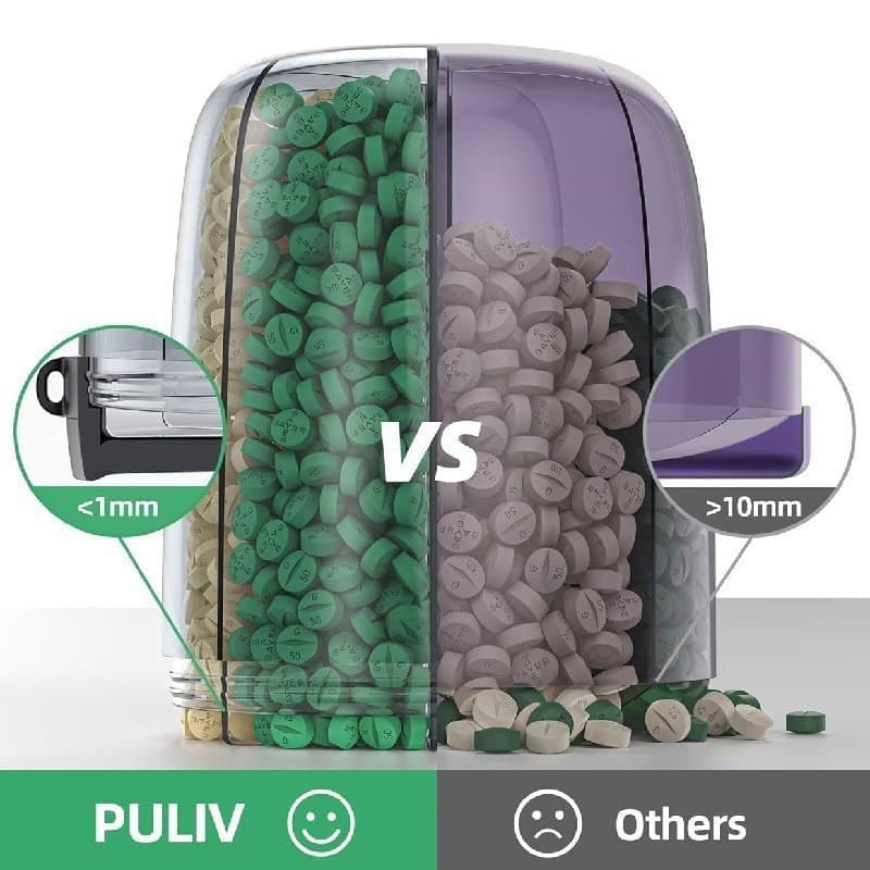 Dispensador de Comprimidos AMOOS com 7 Compartimentos, Organizador de Medicamentos Portátil com Design Anti-Mistura para