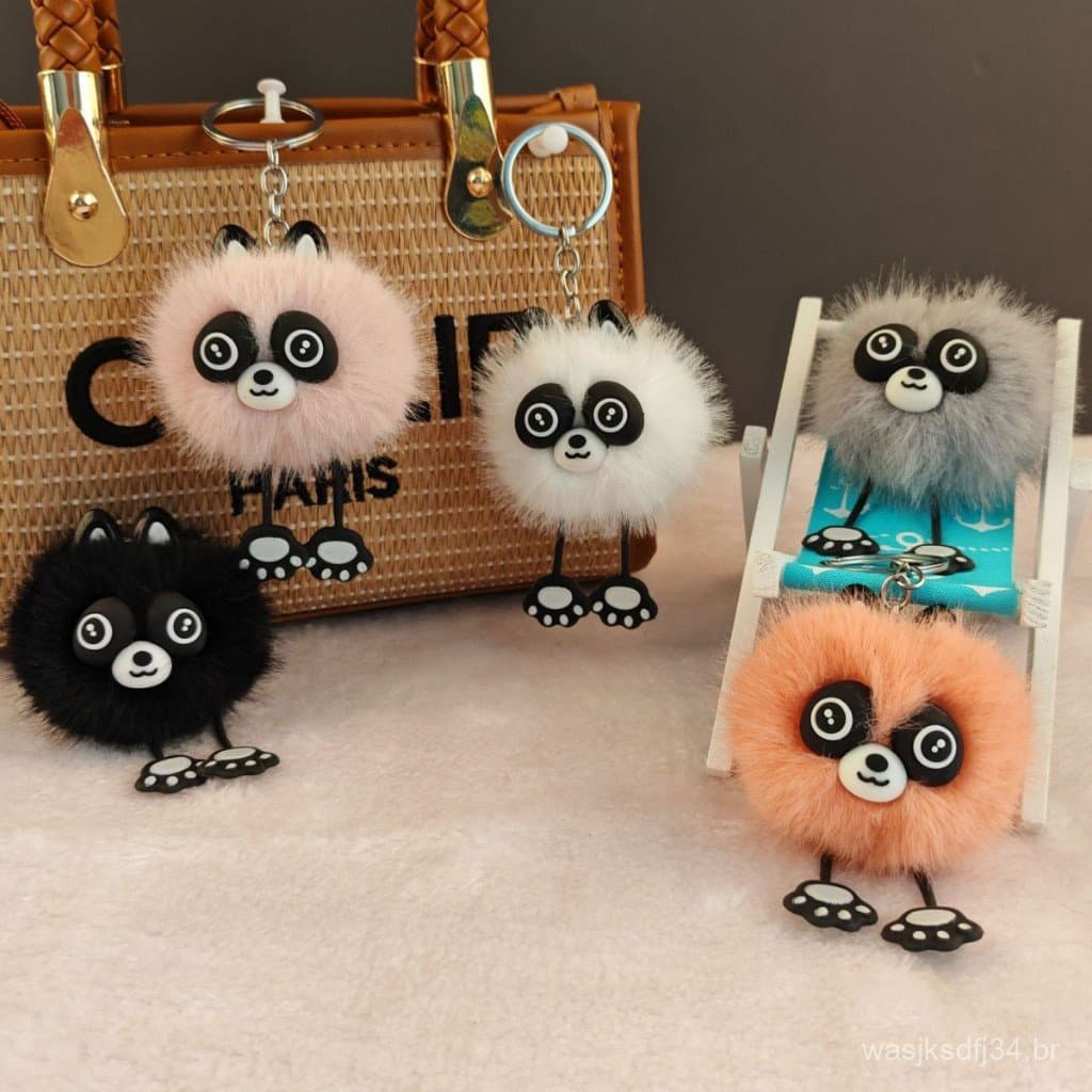 Conjunto de 12 peças de chaveiros de pelúcia de gato fofos, chaveiros de animais com pingentes para carro, pequenos brin
