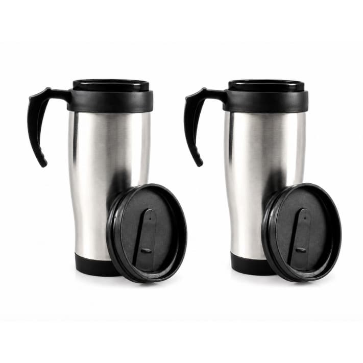 Kit 2 Canecas Térmicas Para Viagem 450ml Aço Inox Duplo Com Tampa