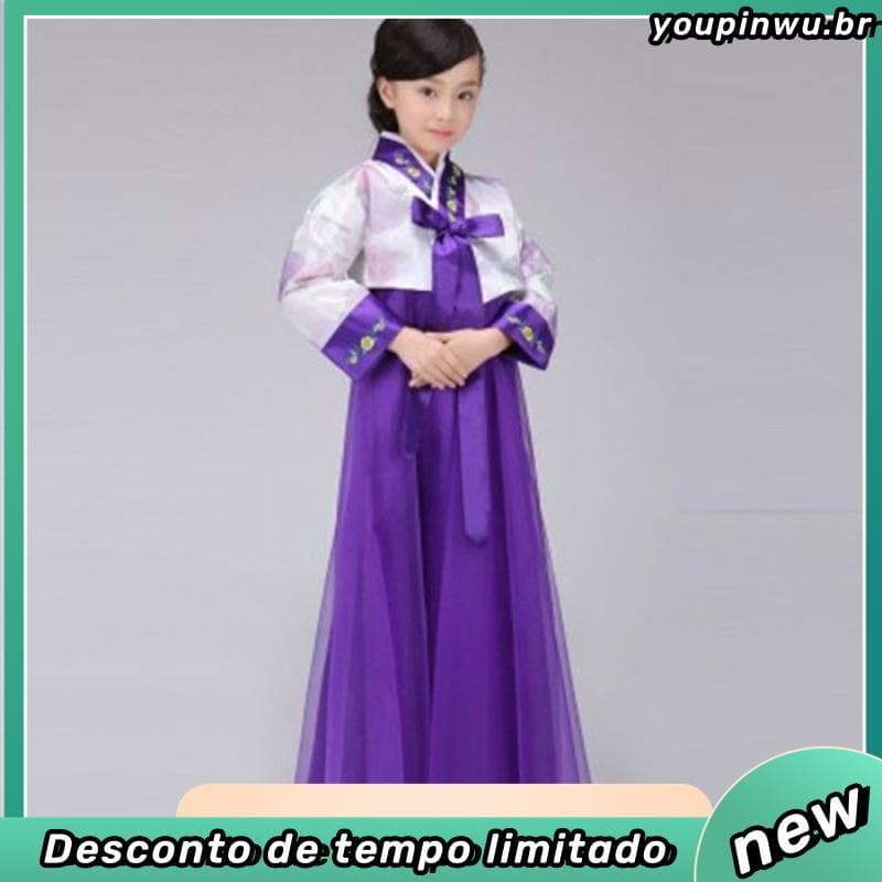 Hanbok infantil meninos meninas roupas infantis roupas de dança étnica coreana minoria desempenho étnico traje longo rou