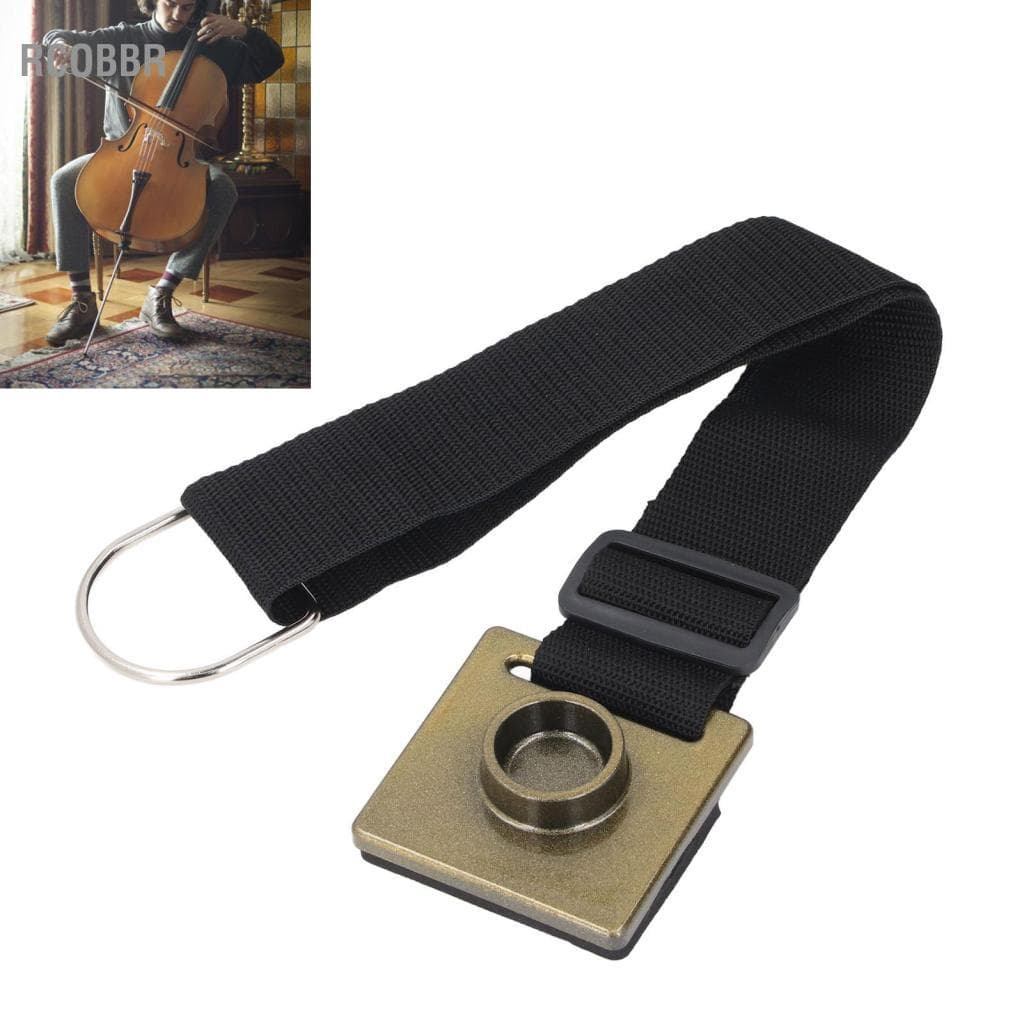 Rcobbr Violoncelo Endpin Stopper Alça ajustável Suporte antiderrapante Dispositivo antiderrapante com anel D de metal e