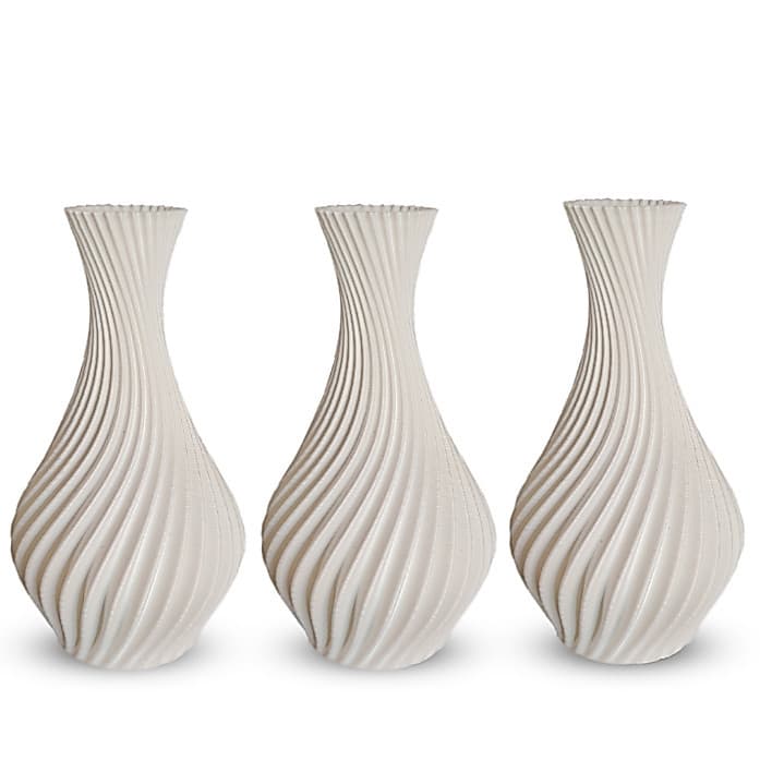3 Vasos Jarro Espiral Para Flores Artificiais Decoração - Decoração Sala