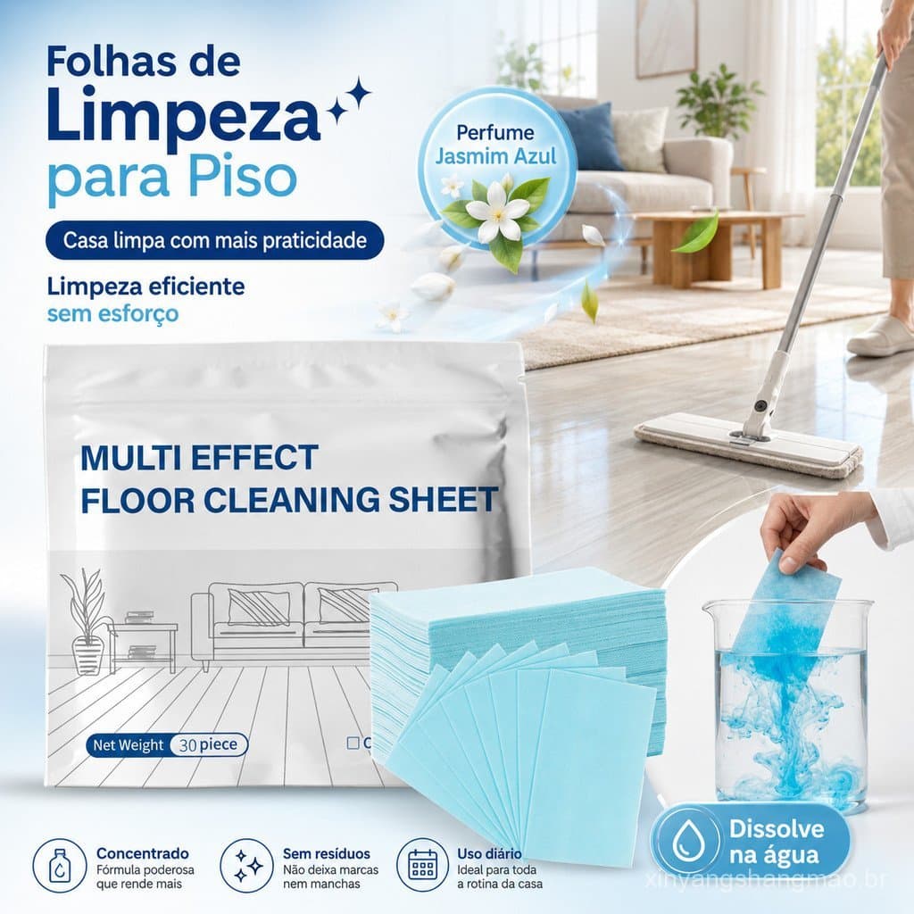 30 Pastilhas de Limpeza de Piso Concentradas Multiuso para Azulejo Madeira Laminado e Vidro